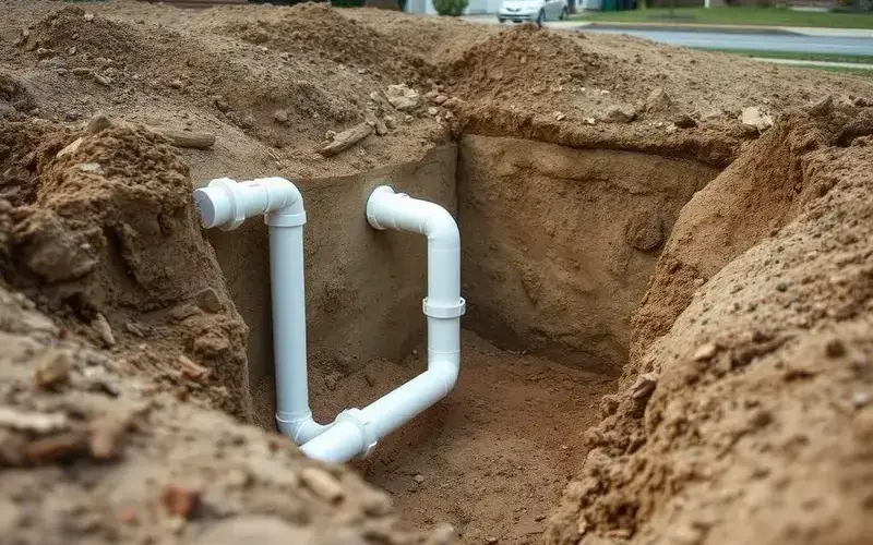 New septic system installation